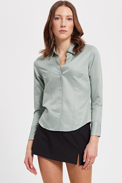 Tudors Dámska košeľa Slim Fit Slim Fit s klasickým golierom a dlhým rukávom v...