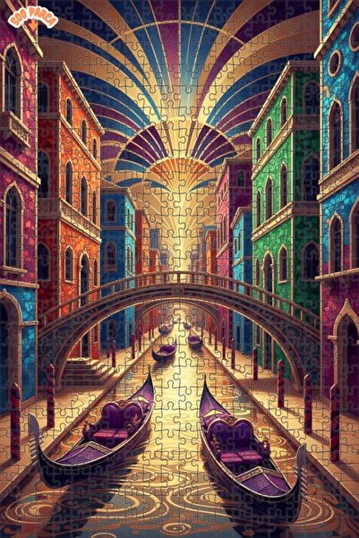 Teona Ahşap لغز خشبي مؤطر بطبقتين لفن قنوات البندقية 500 قطعة 50×30