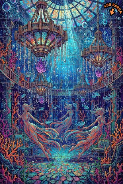 Teona Ahşap لغز خشبي مؤطر ذو طابقين بتصميم قصر البحر السحري بمظهر الألوان الم...