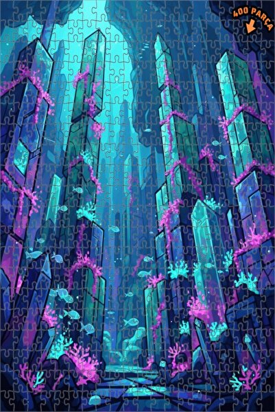 Teona Ahşap لغز خشبي بإطار مزدوج الطبقات لمغامرة تحت الماء في مدينة الكريستال...