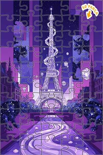 Teona Ahşap برج إيفل، فهدات الليل البرية، لغز خشبي بإطار مزدوج الطبقات، 50 قط...