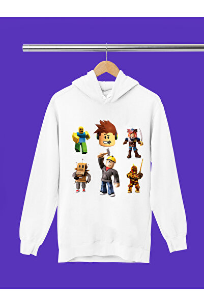 MAGORS SWEATSHIRT CU GLUGĂ PENTRU BĂIEȚI, IMPRIMAT ROBLOX, 3 fire, CALITATE, ...