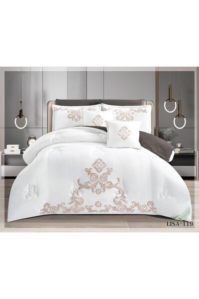 ROSHAN Lisa double bedsheet, embroidered, made of soft microfiber, 230x250