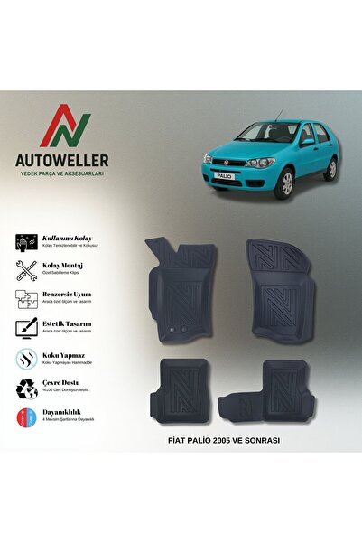 AutoWeller Fiat Palio 2003-2011 5 Kapı Havuzlu 3D TPE Oto Paspas Takımı