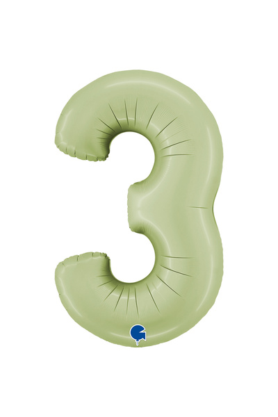 grabo بالون رقائقي على شكل رقم باللون الأخضر الزيتوني مقاس 26 بوصة (66 سم) إي...