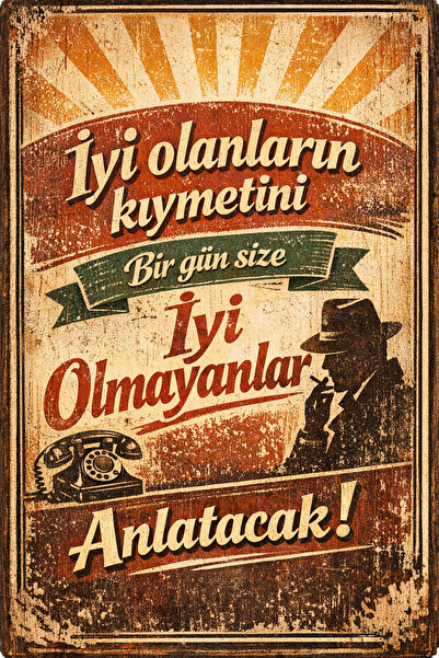 Hayal Poster İyi Olanların Kıymetini Retro Ahşap Poster 20x30