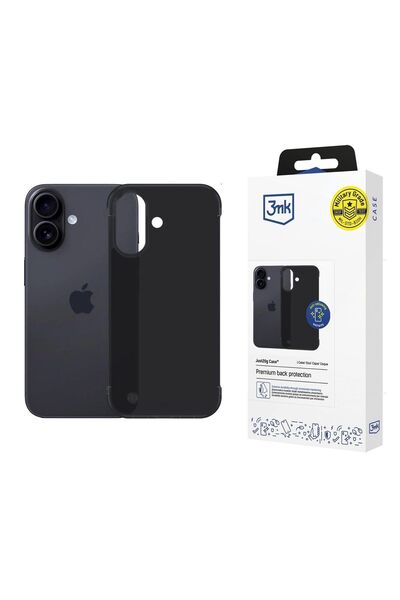 3MK Just20g Case for iPhone 16, Matte Black, Scratch & Impact Proof