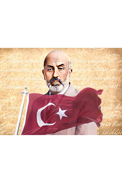 Hayal Poster Mehmet Akif Ersoy 03 Retro Ahşap Poster 20x30