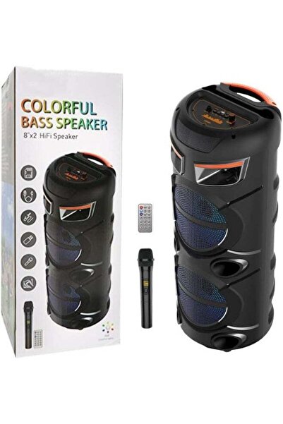 LC مكبر صوت بلوتوث محمول للحفلات مقاس 8 بوصات مع ميكروفون لاسلكي