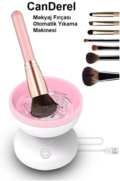 Canderel Taşınabilir Elektrikli Makyaj Fırçası Temizleyici Otomatik Fırça Yık...