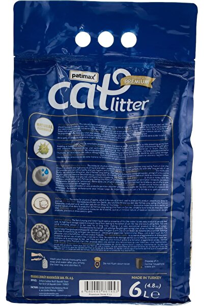 Patimax Long Lasting Premium Ultra Clumping Cat Litter Soap Fragrance 6L (4.8Kg), White Bentonite+Ze