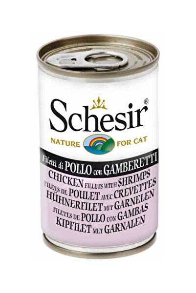 Schesir Cat Can Wet Food Chicken With Shrimps 140gm