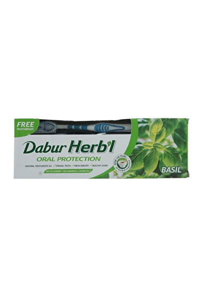 Dabur معجون أسنان هيربل لحماية الفم الطبيعي بنكهة الريحان - 150 غرام