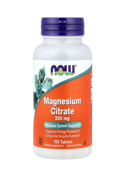 Now Magnezyum Sitrat ( Magnesium Citrate) 100 Tablets (200 mg per Tablet)