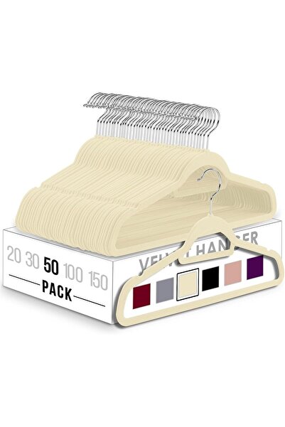 Generic شماعات بدلات مخملية مضادة للانزلاق وموفرة للمساحة مع خطاف دوار 360 در...