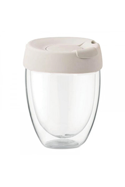 Tripy Double Layer Glass Cup with Silicone Lid