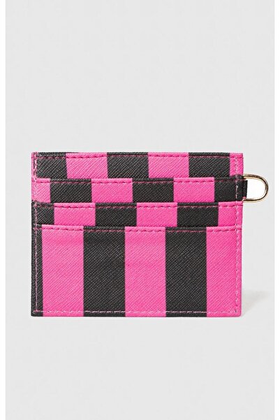 Lisinya Women's Card Holder Black Fuchsia