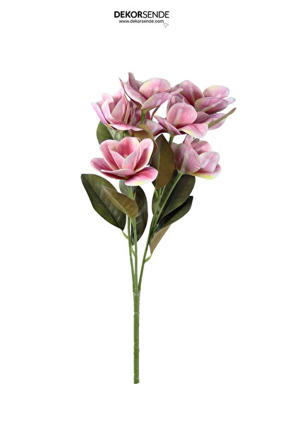 Dekorsende Yapay Manolya Demeti Islak Dokulu Pembe 45 cm