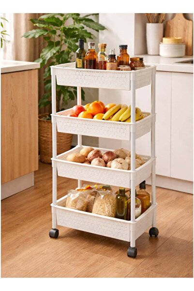 ALQANNAS Plastic Vegetable Storage Rack with Aluminum Rod | 4-Tier | High Qua...