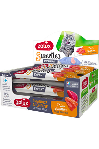 Zolux حلوى سويتيز الكريمية للقطط بنكهة السلمون، 48 قطعة × 14 غرام