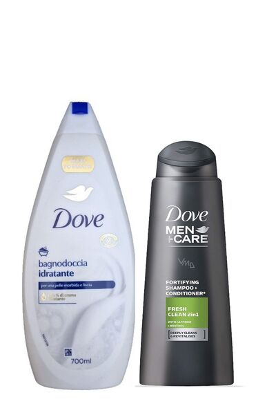 Dove Shampoo 400ML MEN CLEAN FRESH + Hydrating Shower Gel 700 ml