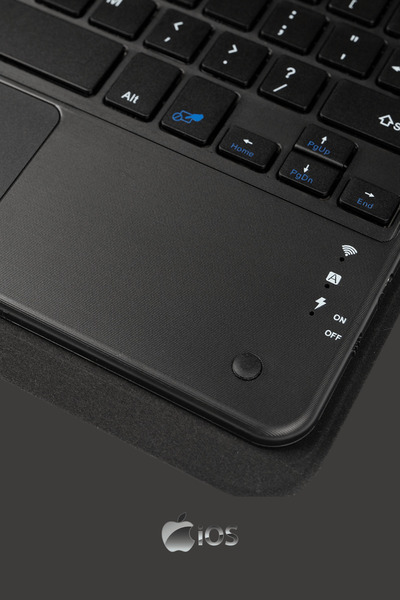 Fuchsia iPad 11. Nesil A16 2025 ile Uyumlu Touch Padli Bluetoothlu Klavyeli Standlı Tablet Kılıfı