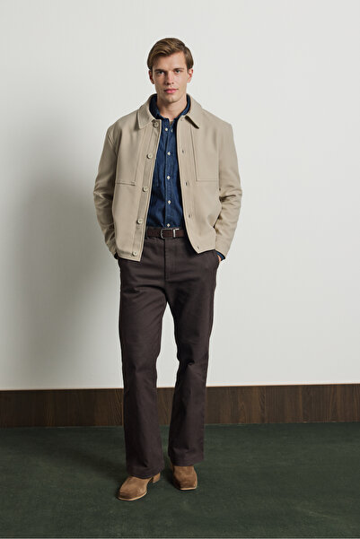 Danger Men's Soft Textured Jacket Beige