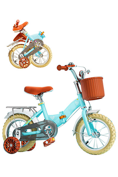 KidLe 12 Foldable Kids Bike with Adjustable Handlebars, Removable Basket and ...