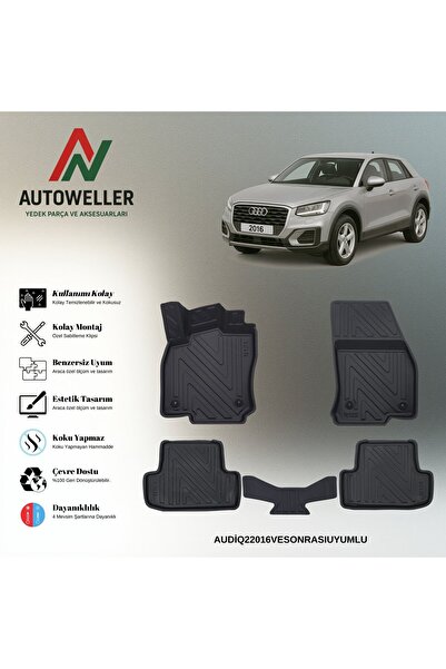 AutoWeller Audi Q2 2016 Sonrası Havuzlu 3D TPE Oto Paspas Takımı