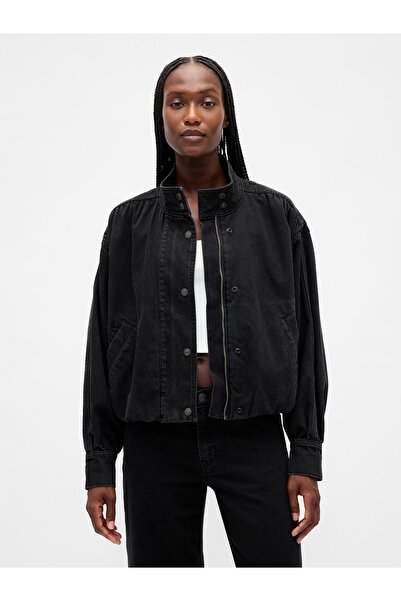 GAP Kadın Siyah Denim Bubble Ceket