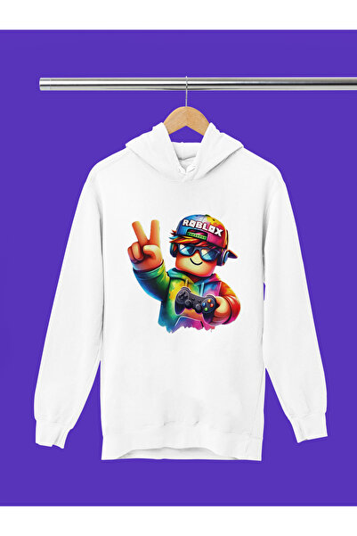 MAGORS SWEATSHIRT CU GLUGĂ PENTRU BĂIEȚI, IMPRIMAT ROBLOX, 3 fire, CALITATE, ...