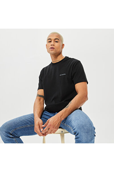 Columbia Ανδρικό μαύρο μπλουζάκι CSC Basic Logo Brushed