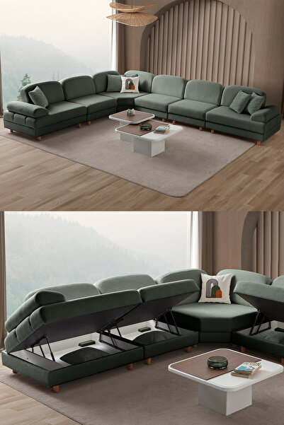 Eymense Aries Modüler Köşe Koltuk Takımı XL Yeşil