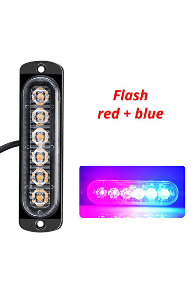 Choice8 مصباح تحذير LED أحمر وأزرق وامض واحد للشاحنات 12-24 فولت، مصباح وامض ...