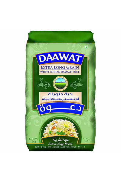 Daawat أرز بسمتي هندي أبيض طويل الحبة، 2 كجم