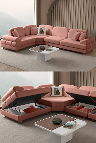 Eymense Aries Modüler Köşe Koltuk Takımı M Pembe