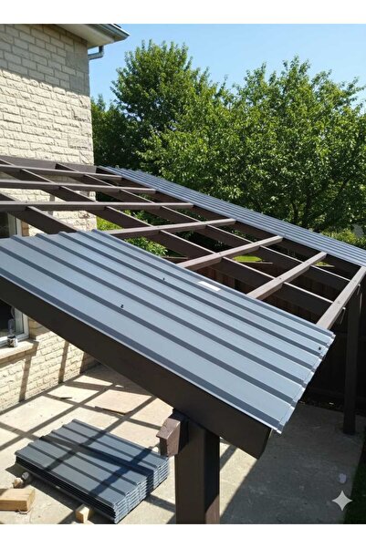 KONSEPTTR Galvanizli Trapez antrasit gri Çatı Kaplama Sacı 2,5 Metre 1 Adet-S...