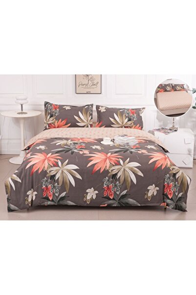 Casa de Vis Double Bedding Set, Satin Cotton, 180 x 200 cm, 4 Pieces, Multico...