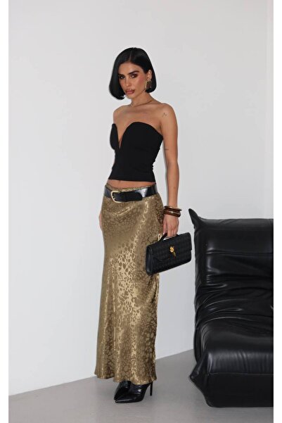 Bak'ap Premium Satin Textured Long Skirt