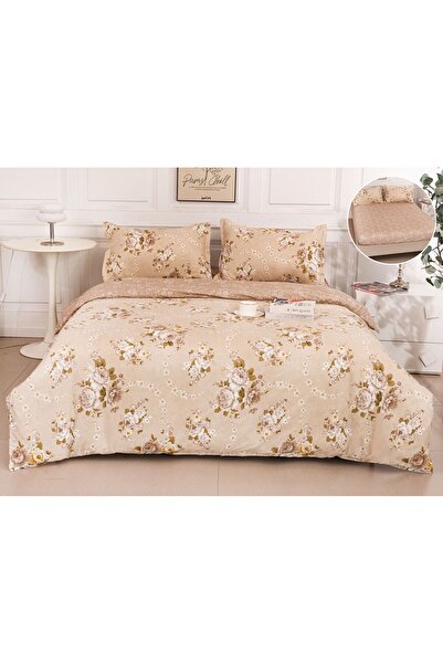 Casa de Vis Double Bedding Set, Satin Cotton, 180 x 200 cm, 4 Pieces, Multico...