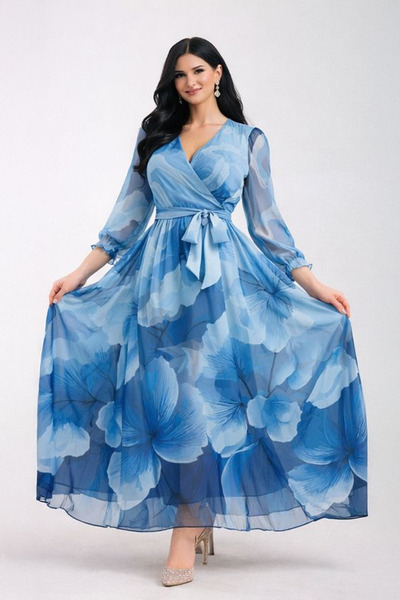 Stylish Stylish chiffon dress in beautiful blended colors