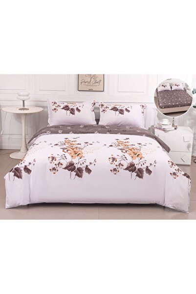 Casa de Vis Double Bedding Set, Satin Cotton, 180 x 200 cm, 4 Pieces, Multico...