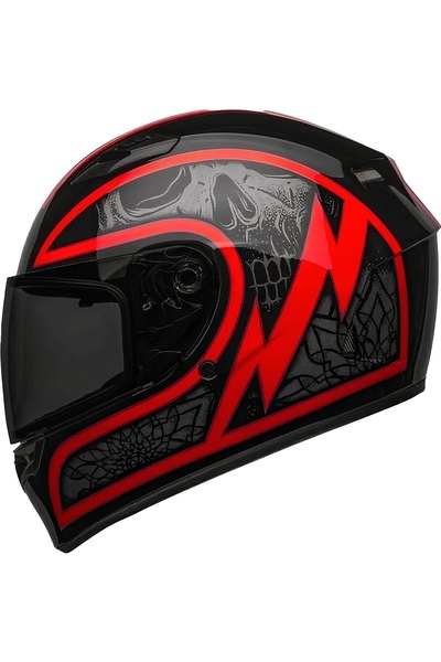 Bell Glr Garaj Qualifier Scorch Kapalı Kask Gloss Siyah-Kırmızı Şefaf Vizörlü