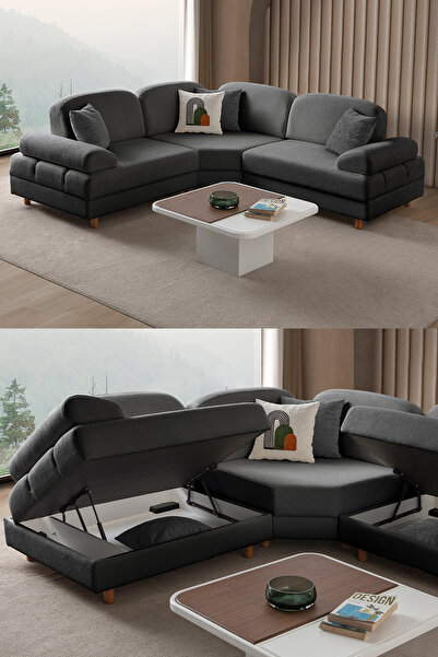 Eymense Aries Modüler Köşe Koltuk Takımı S Antrasit