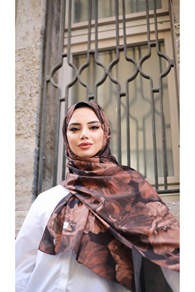 efdal şal eşarp Poppy Flower Pattern Crepe Shawl