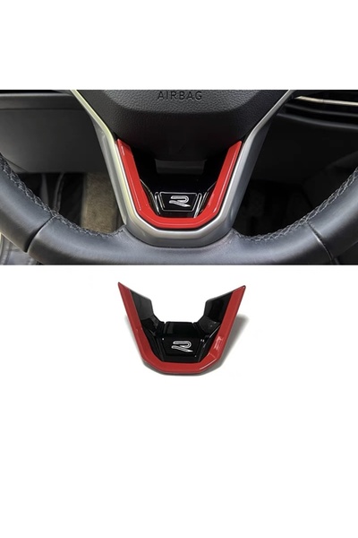 Space شعار عجلة القيادة لون أحمر قطعة / DIKA25