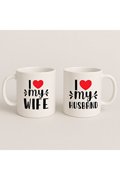 MODA Wife Husband February 14 Valentine's Day Printed 2-Piece Couple Gift Por...