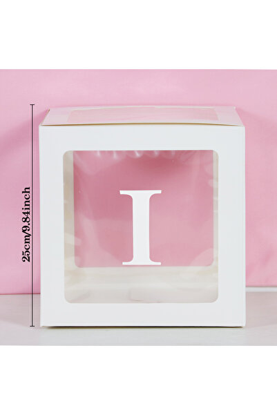 Choice صندوق بالونات شفاف على شكل حرف "I" بطول 25 سم، زينة لحفلات استقبال الم...