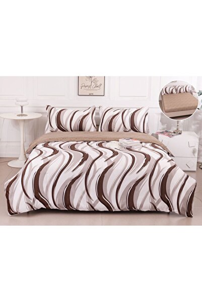 Casa de Vis Double Bedding Set, Satin Cotton, 180 x 200 cm, 4 Pieces, Multico...