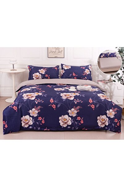 Casa de Vis Double Bedding Set, Satin Cotton, 180 x 200 cm, 4 Pieces, Multico...